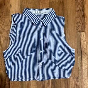 Blue and white stripe crop top